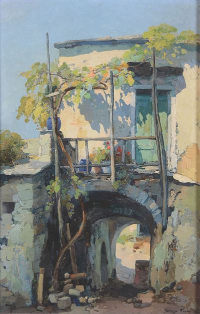 Giuseppe Pesa (1928-1992)rustico a Camogli