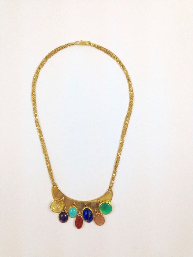 Gold and gem-set necklace  - Auction Jewels Timed Auction - Cambi Casa d'Aste