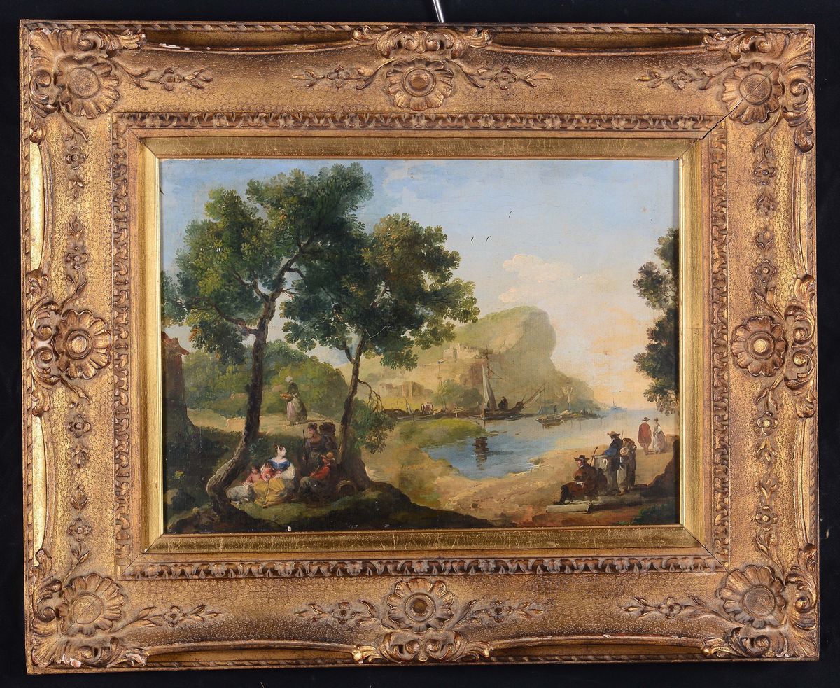 Giuseppe Bernardino Bison (palmanova 1762 - Milano 1844)paesaggio con Figure