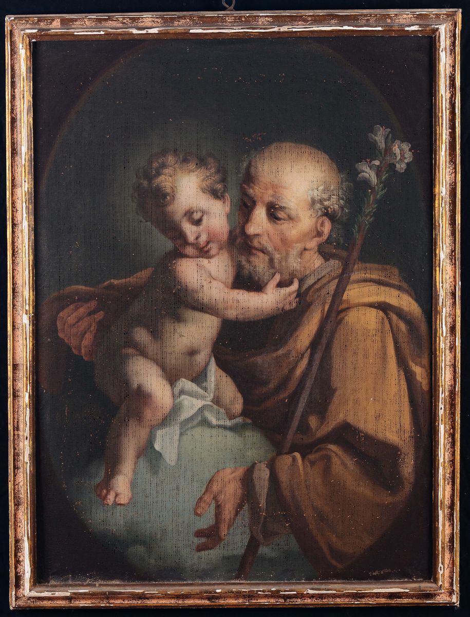 Scuola Lombarda del XVIII Secoloeducazione della Vergine San Giuseppe con il Bambino