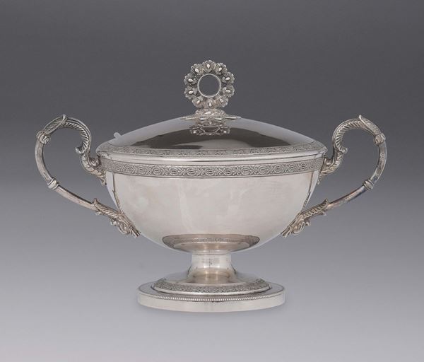 A silver sugar bowl, Turin, 19th century