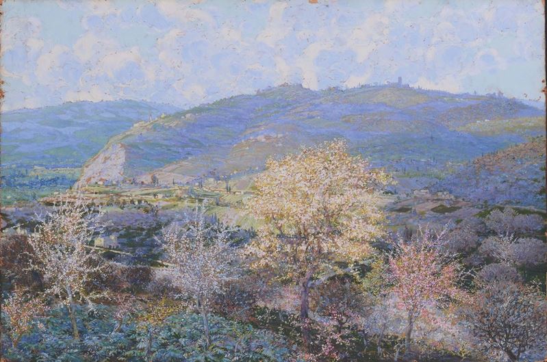Augusto Burchi (1853-1919) Paesaggio  - Asta Dipinti del XIX e XX secolo - Cambi Casa d'Aste