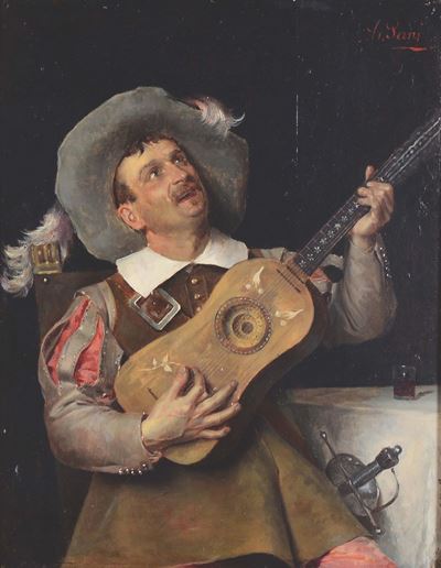 Alessandro Sani (1879-1921)suonatore con Chitarra