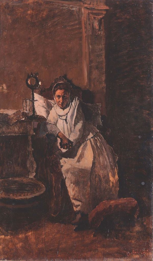 Giovanni Costantini (1844-1894) Figura seduta