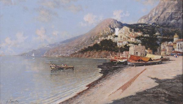 Giuseppe Carelli (1858-1921) Veduta costiera