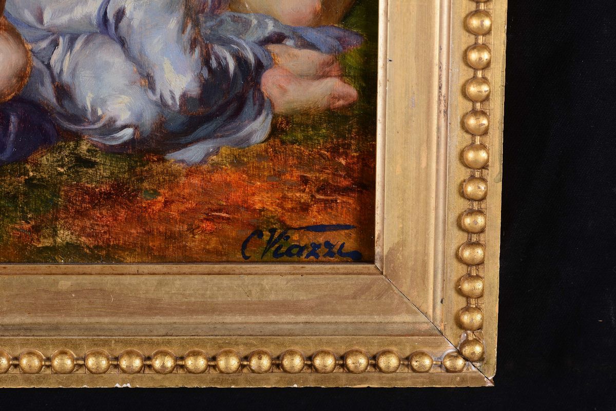 Cesare Viazzi (1857-1943)nudi Femminili tra i Fiori