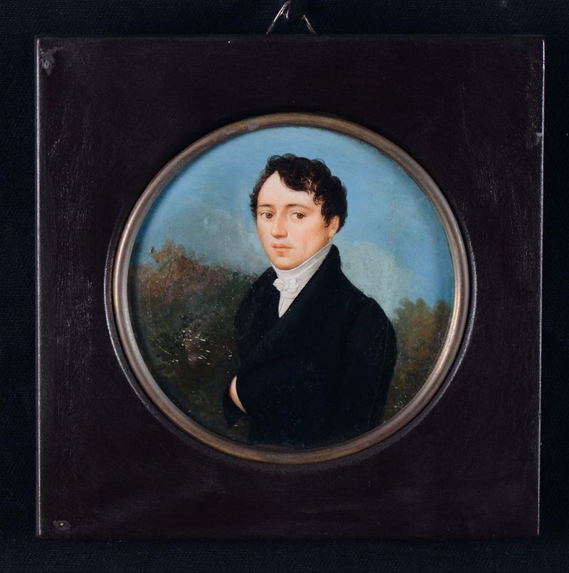 Miniatore del XIX secolo Ritratto di Gentiluomo  - Auction Fine art - II - Cambi Casa d'Aste
