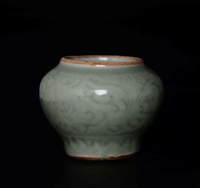 Vasetto in Porcellana Celadon, Cina, Dinastia Qing, XIX Secolo