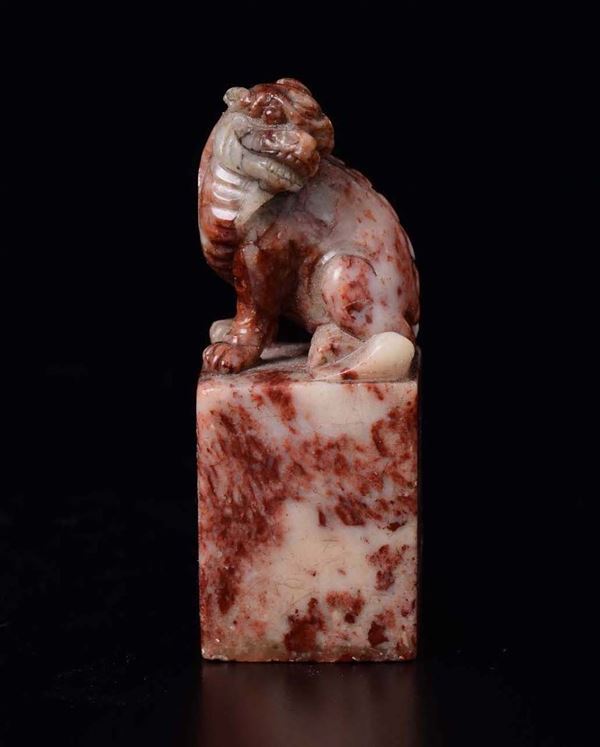 A soapstone seal with Pho dog, China, Qing Dynasty, 19th century