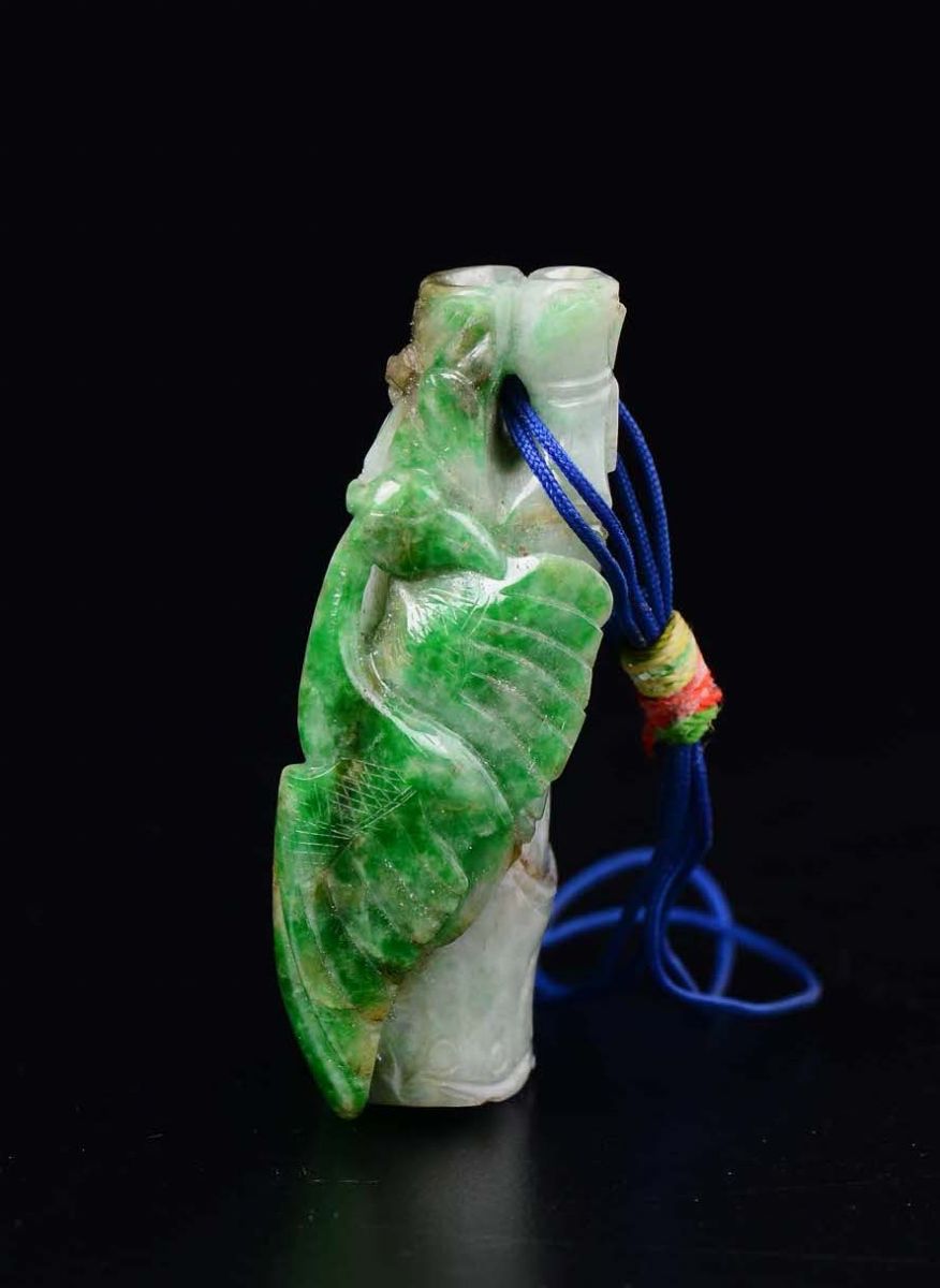 Ciondolo in Giadeite a Guida di Frutto, Cina, Inizio XX Secolo