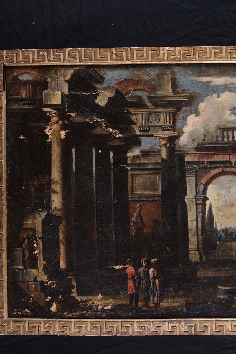 Scuola Romana del XVII/XVIII Secolovedute Architettoniche con Figure