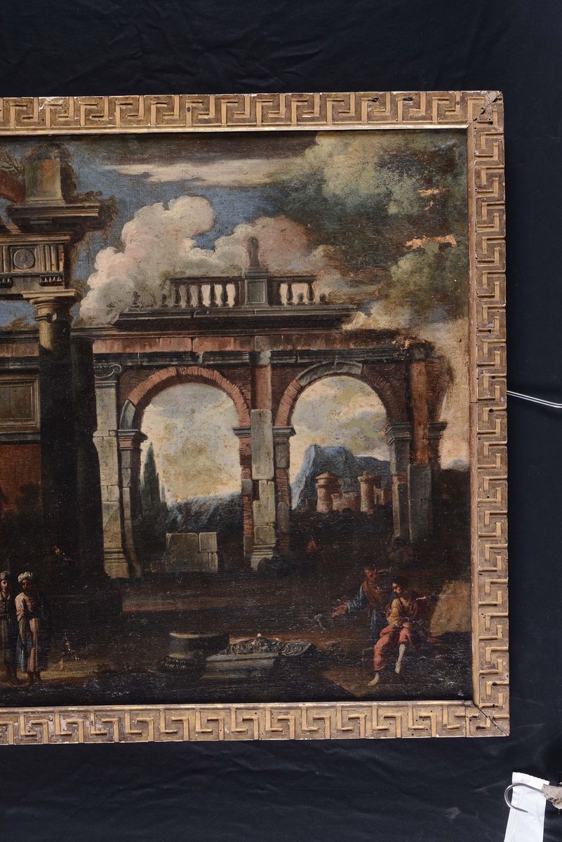 Scuola Romana del XVII/XVIII Secolovedute Architettoniche con Figure