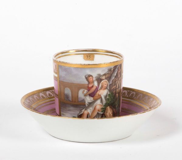 A porcelain cup, probably Paris, circa 1820-1830