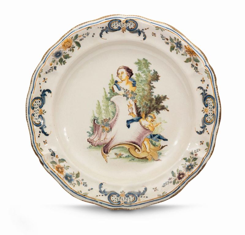 A maiolica dish, Turin, mid 18th century  - Auction Majolica and porcelain from the 16th to the 19th century - Cambi Casa d'Aste