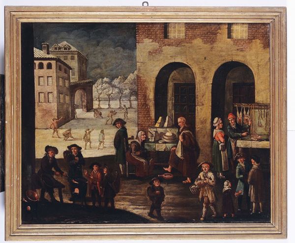 Scuola Piemontese del XVIII secolo Scene popolari