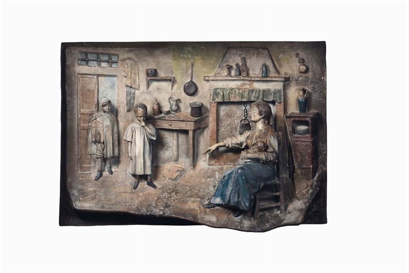 Terracotta raffigurante interno di cucina, XIX secolo  - Asta Antiquariato - II - Cambi Casa d'Aste