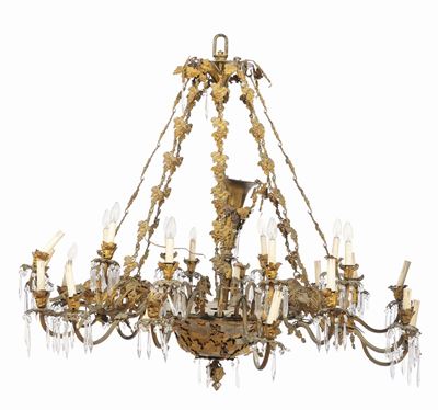 Lampadario in Bronzo a 24 Luci, XIX Secolo
