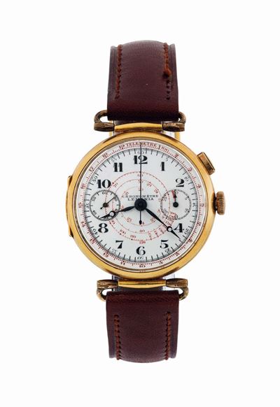 Lemania, Orologio da Polso, in Oro Giallo 18k, Cronografo Monopulsante con Scala Tachimetrica e T...