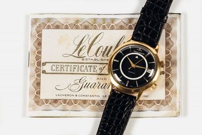 Jaeger Lecoultre, Memovox, For Asprey, Chocolate Dial, Raro Orologio da Polso, in Oro Giallo 18k ...