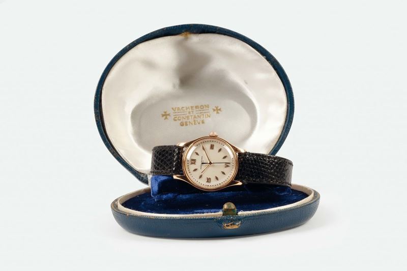 VACHERON CONSTANTIN, Geneve, case No. 318057, rare, center seconds, 18K pink gold lady's wristwatch. Accompanied by the original box. Made circa 1950  - Auction Watches and Pocket Watches - Cambi Casa d'Aste