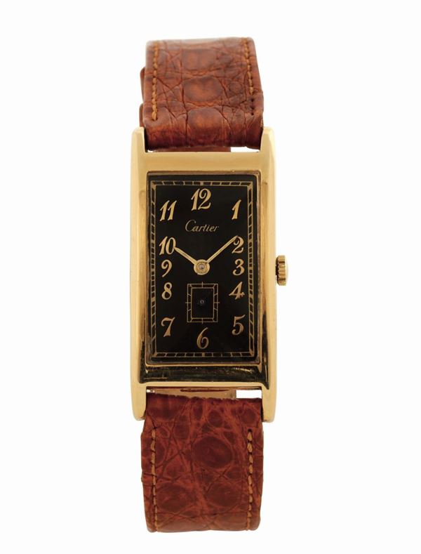 CARTIER, for Movado, case No. 43898, 14K yellow gold wristwatch. Made circa 1940
