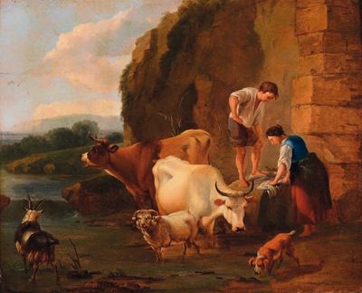 Nicolaes Berchem (1620-1683), Scuola Dianimali alla Fonte