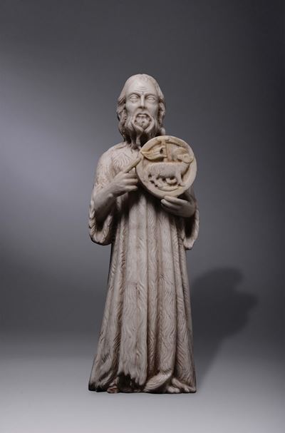 Scultura in Marmo Raffigurante S.giovanni Battista, Scultore Senese 1360-1365 Ca. Domenico D'agos...