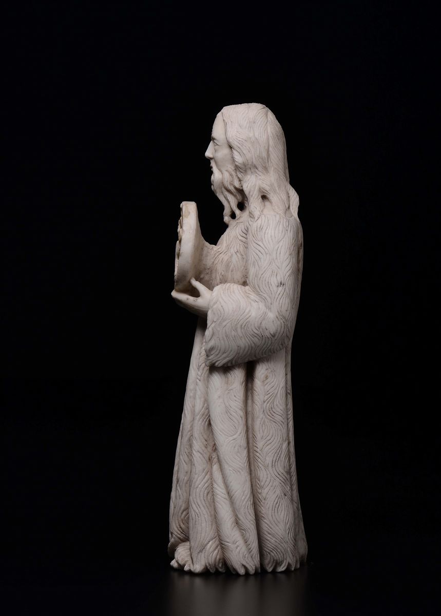 Scultura in Marmo Raffigurante S.giovanni Battista, Scultore Senese 1360-1365 Ca. Domenico D'agos...