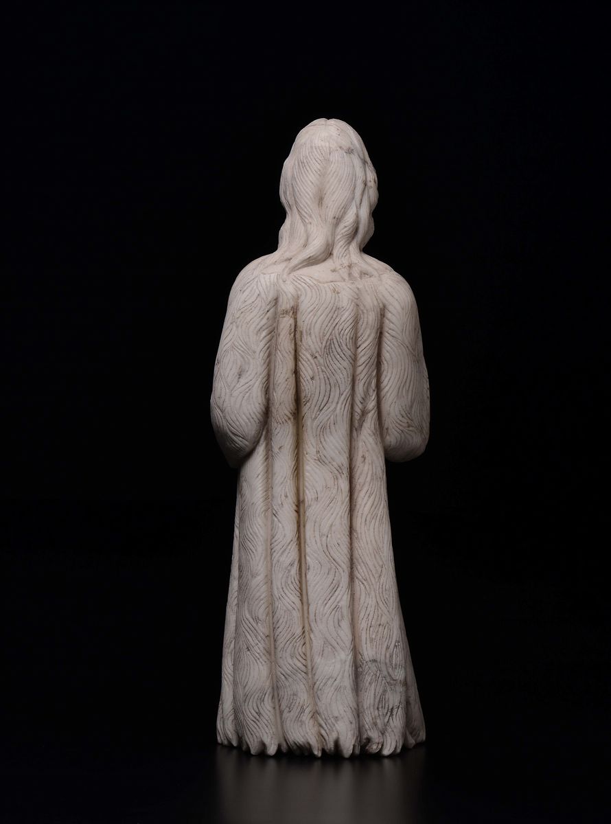 Scultura in Marmo Raffigurante S.giovanni Battista, Scultore Senese 1360-1365 Ca. Domenico D'agos...