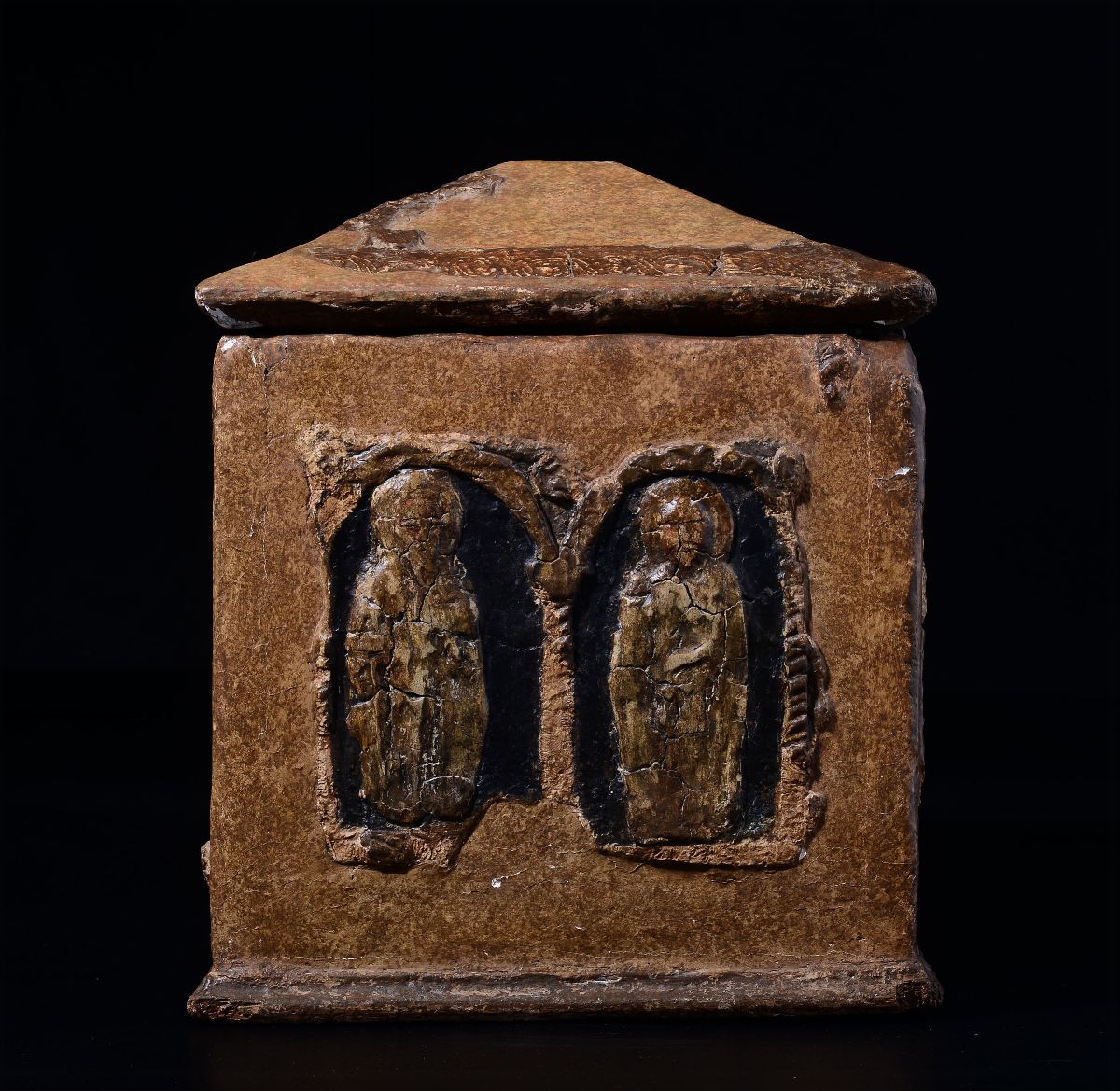 Cassa Reliquiario (capsella) Decorata a Rilievo in Pastiglia con Santi Entro Nicchie, Friuli XII-...