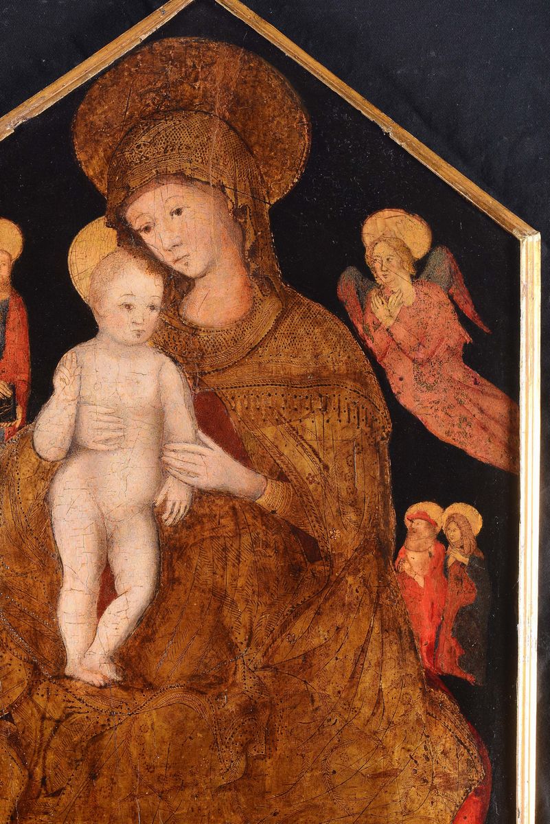 Pittore Veneto Prossimo a Michele Giambono (attivo a Venezia 1420-1462)madonna Col Bambino