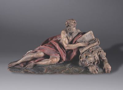 Scultura in Terracotta Raffigurante San Gerolamo,veneto XVIII Secolo
