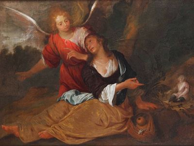 Giovanni Andrea De Ferrari (genova 1598 - 1669)agar e L’angelo
