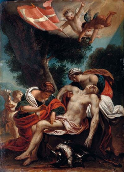 Sisto Badalocchio (parma 1581 - 1647)san Sebastiano Curato dalle Pie Donne