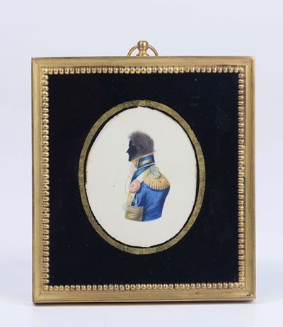 Miniatura Raffigurante Ritratto di Ufficiale di Profilo, Primi del XIX Secolo