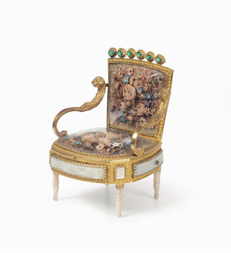 Modellino di poltrona Bidermeier con incorporato un carillon d’epoca funzionante, Vienna 1830-40 circa  - Auction Fine art - II - Cambi Casa d'Aste