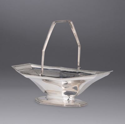 Cestino in Argento Sbalzato e Cesellato, Argentiere Dp, Londra 1799