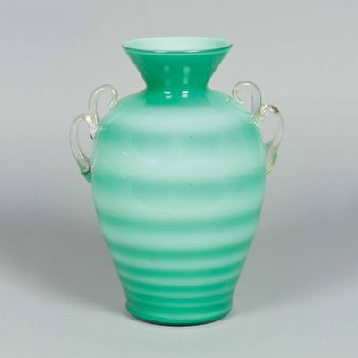Flavio Poli (1900-1984) Ferro Toso Seguso, Murano, 1937 Ca Vaso Incamiciato a Stampo Orizzontale