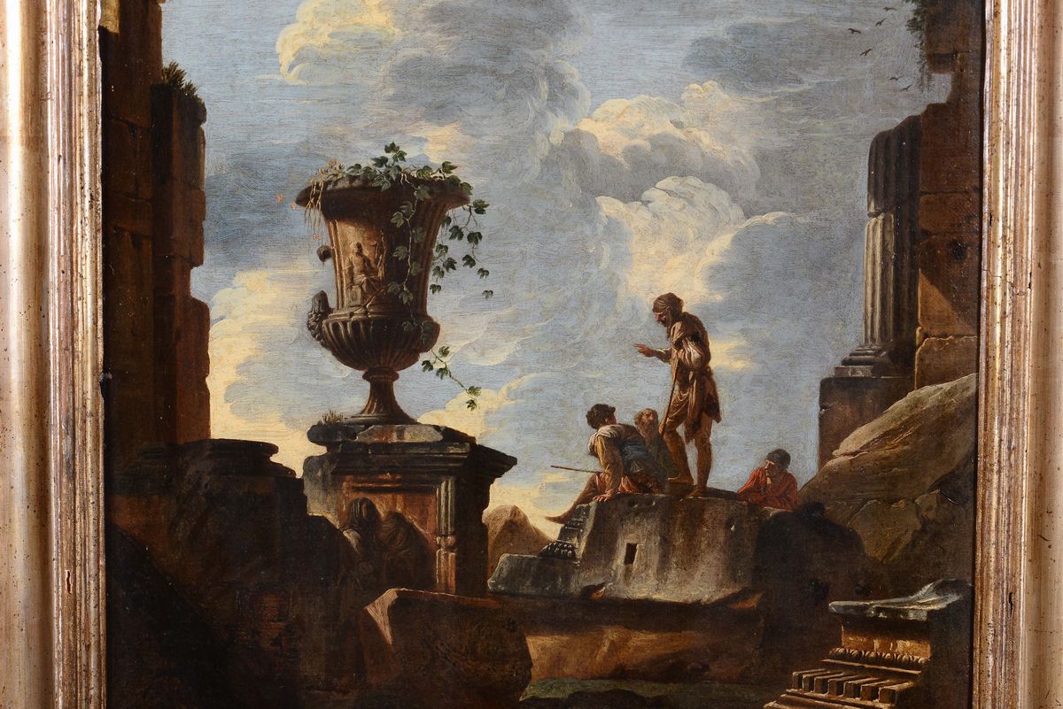 Giovanni Paolo Panini (piacenza 1692 - Roma 1765)rovine con Figure