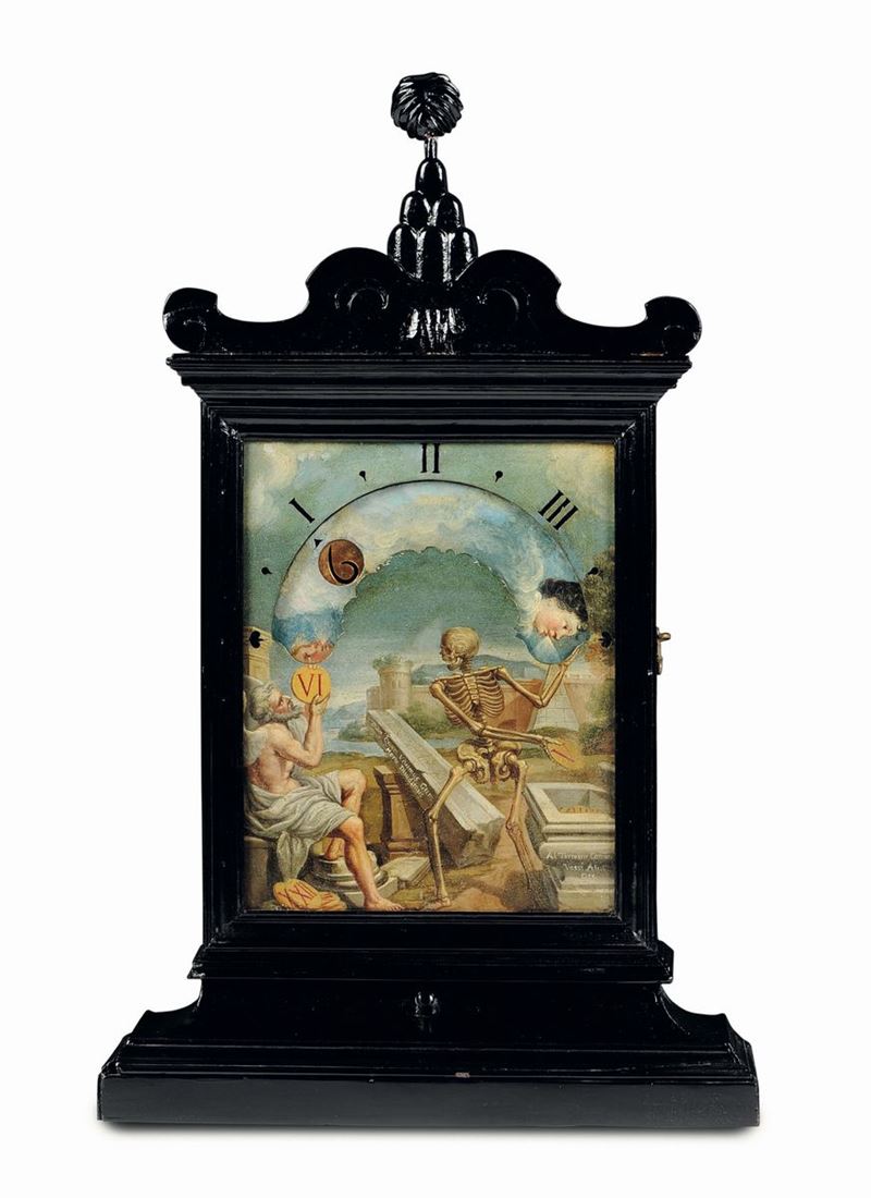 Orologio notturno con cassa ebanizzata, Genova XVII secolo  - Asta Importanti Arredi e Oggetti d'Arte - Cambi Casa d'Aste