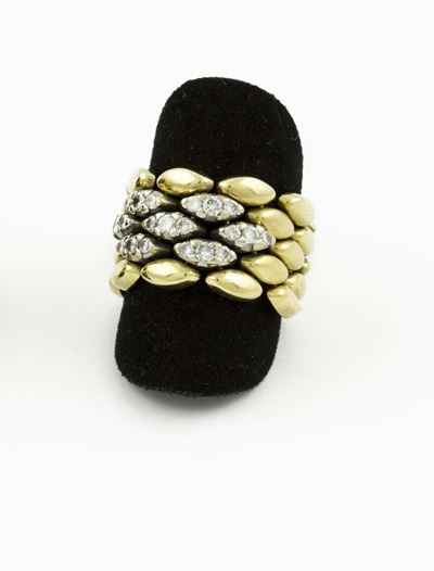 Anello a Maglia con Diamanti