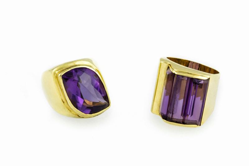 Two amethyst rings  - Auction Vintage, Jewels and Bijoux - Cambi Casa d'Aste