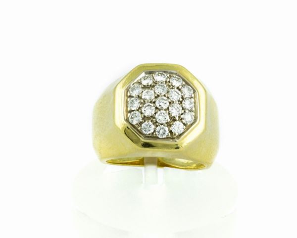 Gold and diamond ring