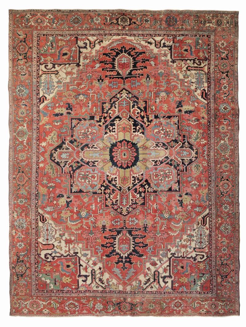 A Heritz rug, north west Persia, late 19th century. A tiny part of the inferior frame is missing.  - Auction Fine Carpets - Cambi Casa d'Aste