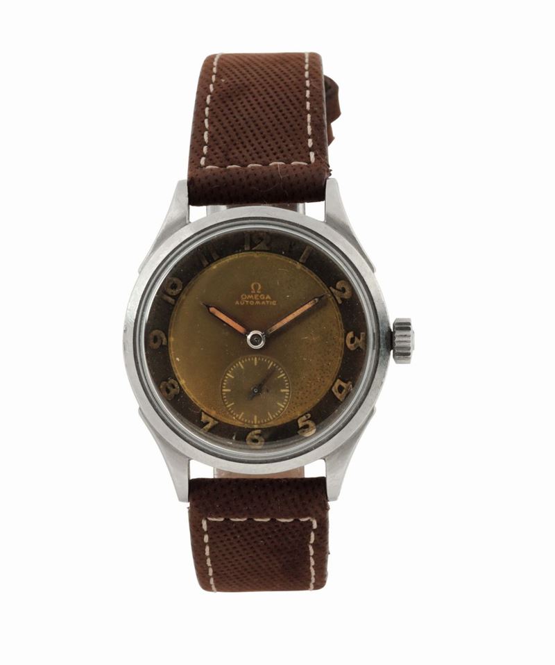 OMEGA, self-winding, antimagnetic, water resistant, stainless steel wristwatch with original buckle. Made circa 1940  - Auction Watches and Pocket Watches - Cambi Casa d'Aste