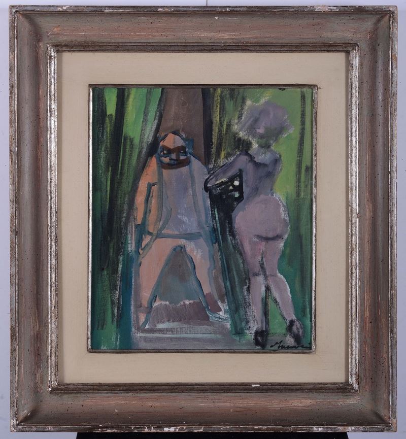 Mino Maccari (1898-1989), attribuito a Due figure  - Auction Fine art - II - Cambi Casa d'Aste