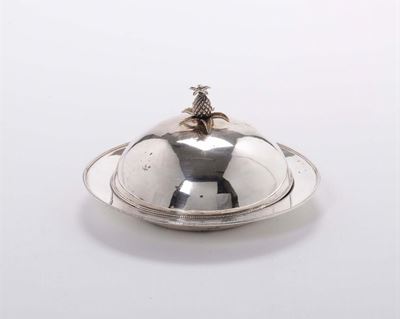 Scaldavivande in Argento Giorgio III con Coperchio, Orafo J. Rovin, XIX Secolo