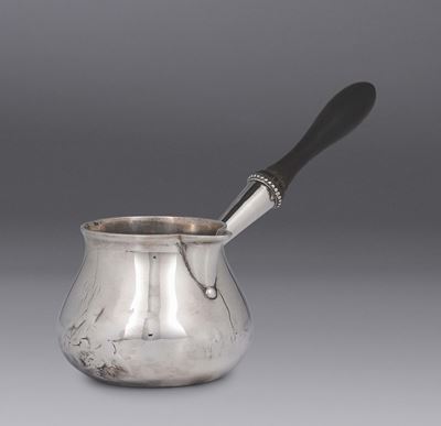 Scalda Cognac in Argento con Manico Ebanizzato, Londra XVIII-XIX Secolo