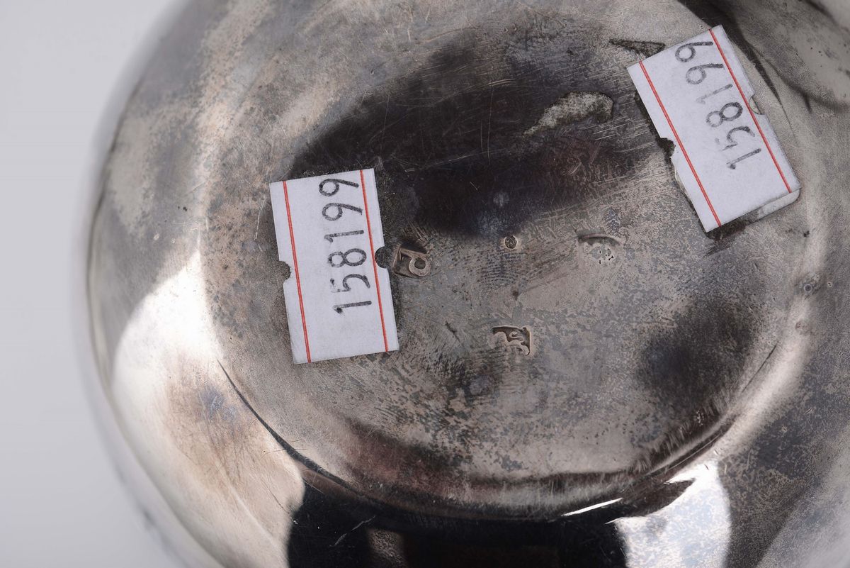 Scalda Cognac in Argento con Manico Ebanizzato, Londra XVIII-XIX Secolo