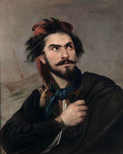 Scuola del XIX Secoloritratto di Costantino Poeltremis